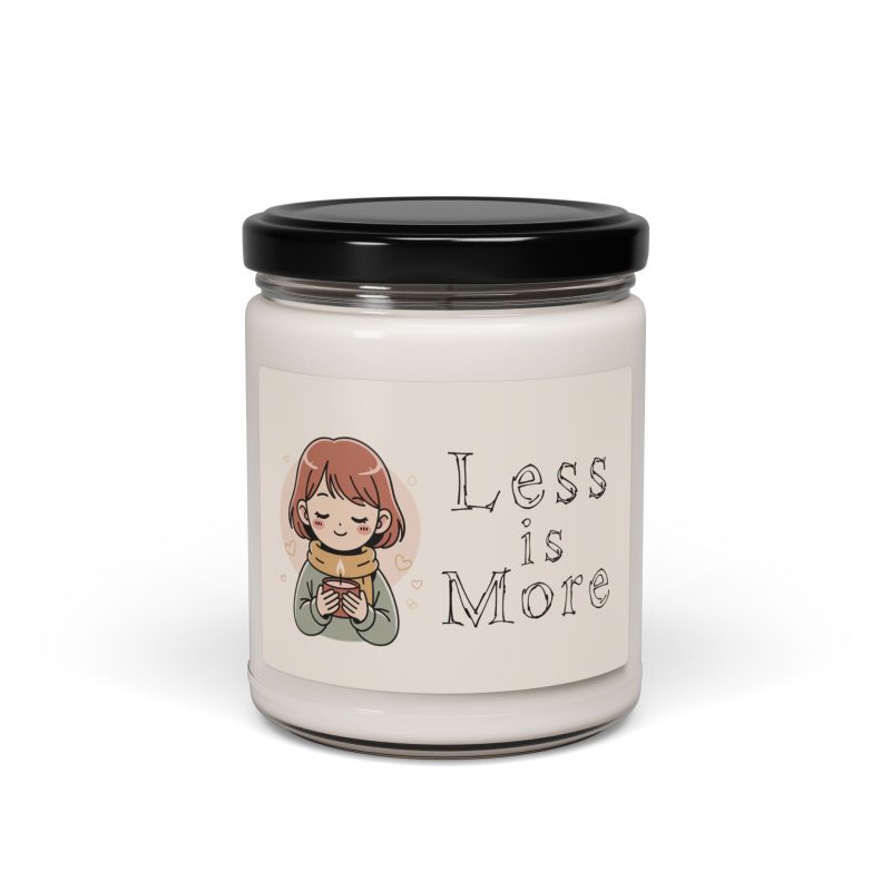 Less is More Candle | Minimal Typography Soy Candle, Clean Serif